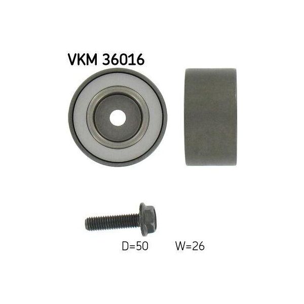 Skf Vkm 36016 - Puleggia Folle Oe M813134, Cinghia A V Per Megane I, Megane Scenic, Scenic I, Clio Ii, Espace Iii (Je), Laguna I, S40 I (644), V40 (645)-image