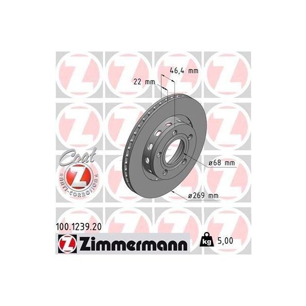 Zimmermann 100.1239.20 - Disco Freno Per A8 (4D)-image