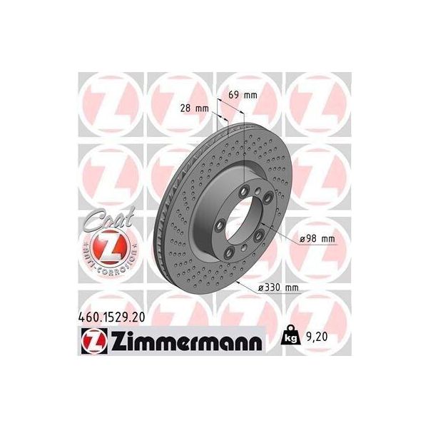 Zimmermann 460.1529.20 - Disco Freno Per 718 (982), Boxster (981), Cayman (981)-image
