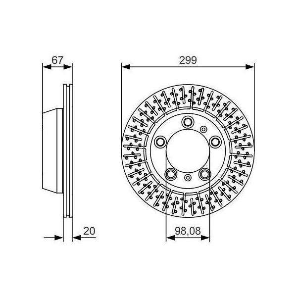 Bosch 0 986 479 A09 - Oe 987 352 401 01 Disco Freno Per 718 (982), Boxster (981), Boxster (987), Cayman (981), Cayman (987)-image