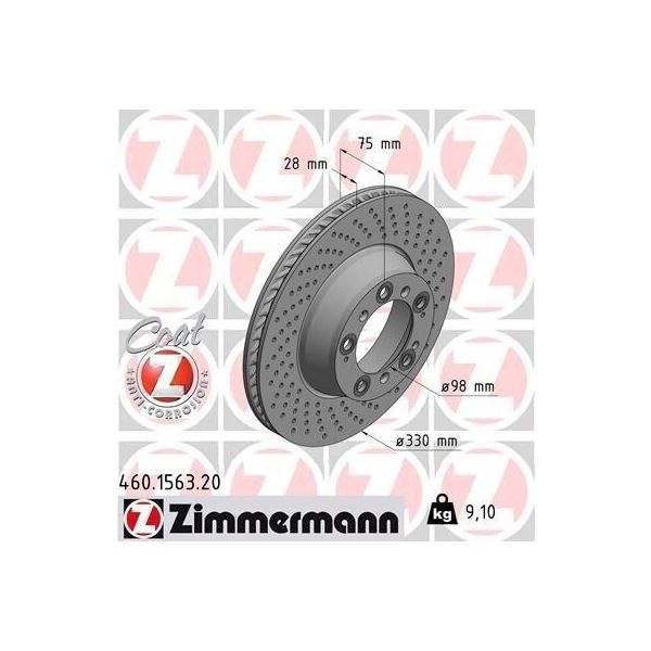 Zimmermann 460.1563.20 - Disco Freno Per 911 (991), 911 (996), 911 (997)-image