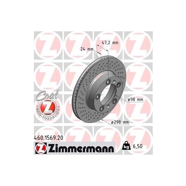 Zimmermann 460.1569.20 - Disco Freno Per Boxster (987), Cayman (987)-image