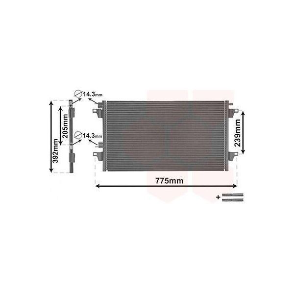Van Wezel 43005280 - Oe 8200008763 Condensatore Aria Condizionata Per Laguna Ii, Vel Satis (BJ0)-image