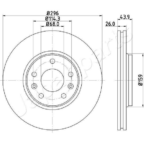 Japanparts DI-0707 - Oe 402060002R Disco Freno, Asse Anteriore Per Scenic Iii, Grand Scenic Iii (Jz), Laguna Iii, Latitude (L70), Megane Cc, Megane Iii-image