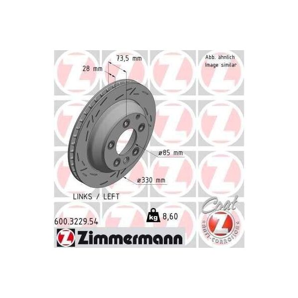 Zimmermann 600.3229.54 - Disco Freno, Sinistro Per Q7 (4L), Cayenne (92A), Cayenne (9PA), Touareg (7L), Touareg (7P), Touareg (CR7, RC8)-image