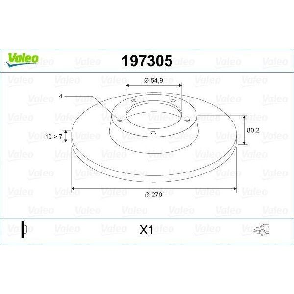 Valeo 197305 - Oe 7701207898 Disco Freno, Asse Posteriore Per Megane Ii, Scenic Ii-image