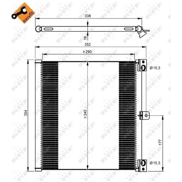 Nrf 350203 - Condensatore Aria Condizionata Oe 99157311102 Per 911 (991), Boxster (981), Cayman (981)-image