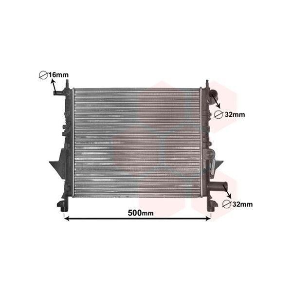 Van Wezel 43002217 - Oe 7701045212 Radiatore, Raffreddamento Motore Per Twingo I (C06), Twingo I (S06)-image