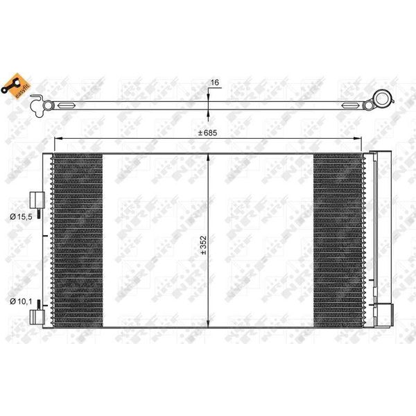 Nrf 35890 - Oe 8660003628 Condensatore Aria Condizionata Con Essiccatore Per Laguna Iii, Latitude (L70)-image