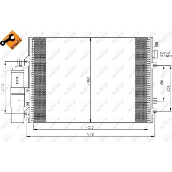 Nrf 35967 - Oe 2765000Q0G Condensatore Aria Condizionata Con Essiccatore Per Kangoo (Kc), Kangoo (Fc)-image