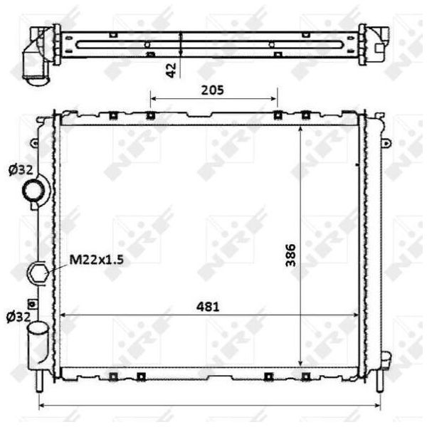 Nrf 58210 - Radiatore Oe 7700836304, Raffreddamento Motore Per Clio Ii, Kangoo (Kc), Kangoo (Fc), Thalia I (Lb)-image