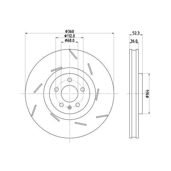 Hella 8DD 355 134-671 - Oe 95B615302E Disco Freno Per Macan (95B)-image