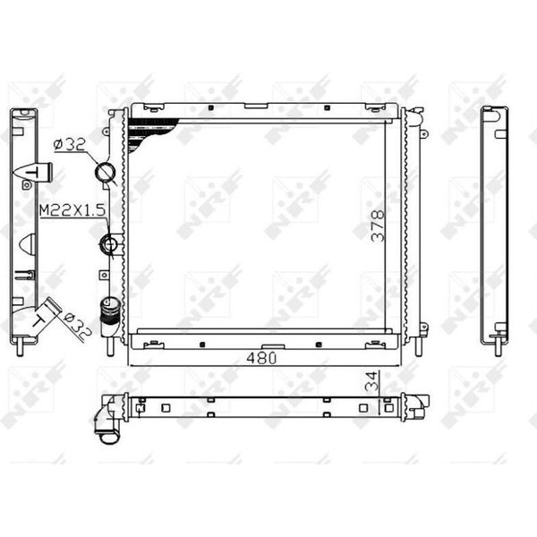 Nrf 53209A - Radiatore Oe 7700417175, Raffreddamento Motore Per Clio Ii, Kangoo (Kc), Kangoo (Fc), Thalia I (Lb)-image