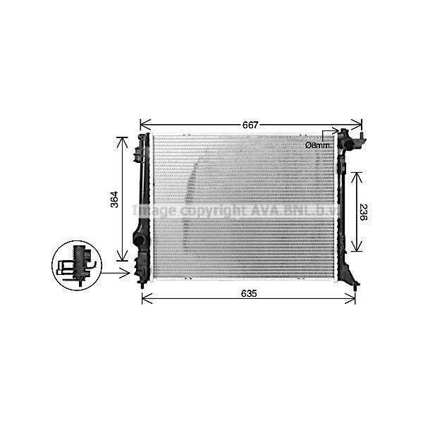 Prasco RT2647 - Oe 214102235R Radiatore, Raffreddamento Motore Per Grand Scenic Iv (R9), Megane Iv, Scenic Iv, Talisman-image