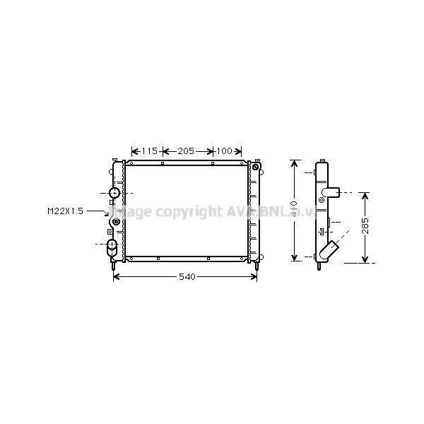 Prasco RTA2231 - Radiatore Oe 7700417175, Raffreddamento Motore Per Clio Ii, Kangoo (Kc), Kangoo (Fc), Thalia I (Lb)-image