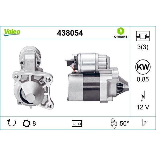 Valeo 438054 - Motorino Di Avviamento Oe 7700104674, Motorino Di Avviamento Per Thalia I (Lb), Scenic I, Megane I, Laguna Ii, Laguna I, Kangoo (Fc), Kangoo (Kc), Clio Ii-image