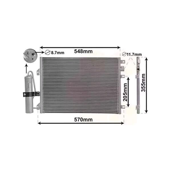 Van Wezel 43015275 Condensatore Climatizzatore Condensatore Climatizzatore Per Renault Clio Ii (BB0/1/2, CB0/1/2) +Essiccatore-image