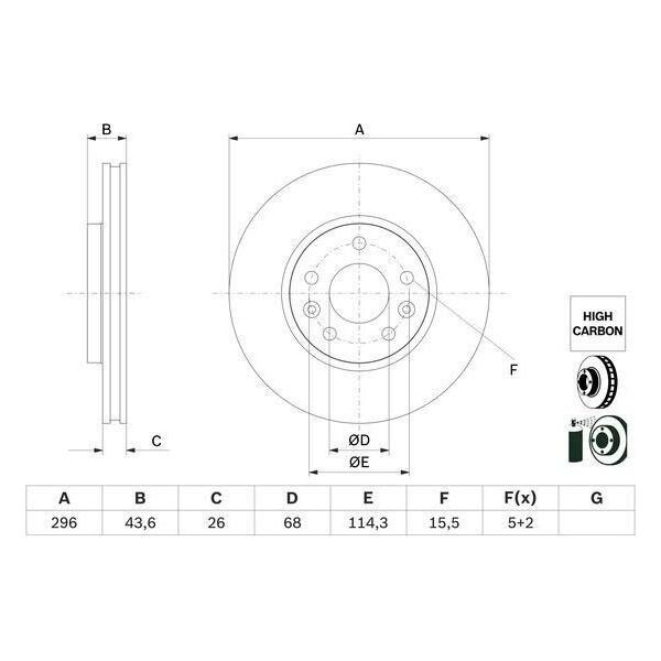 Bosch 0 986 479 F05 - Oe 40 20 620 00R Disco Freno Per Megane Iv, Talisman-image