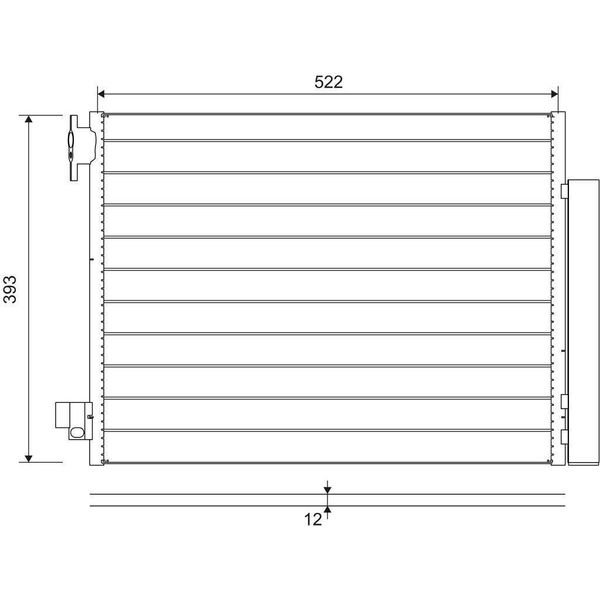 Valeo 822636 - Condensatore Aria Condizionata Oe 921001697R Con Essiccatore Per Twingo Iii (Bc), Forfour (453), Fortwo Cabriolet (453), Fortwo (453)-image