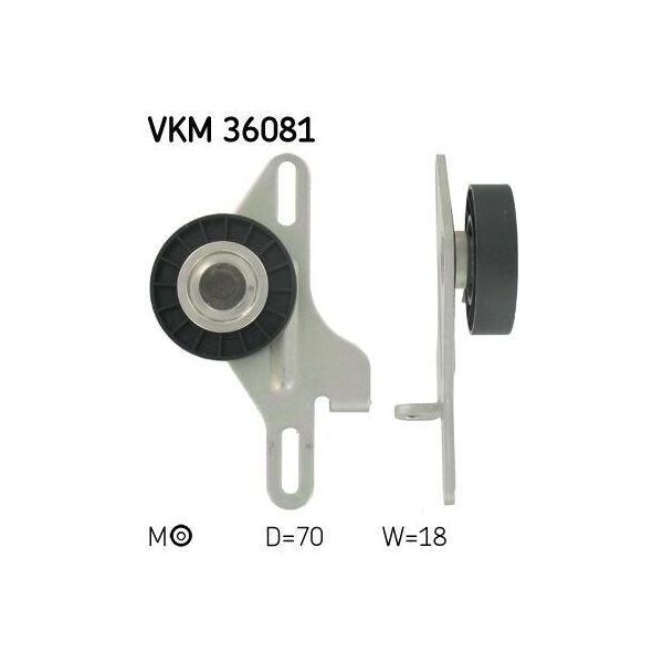Skf Vkm 36081 - Oe 77 00 274 217 Puleggia Tenditore, Cinghia A V Per Clio Ii, Kangoo (Kc), Kangoo (Fc)-image