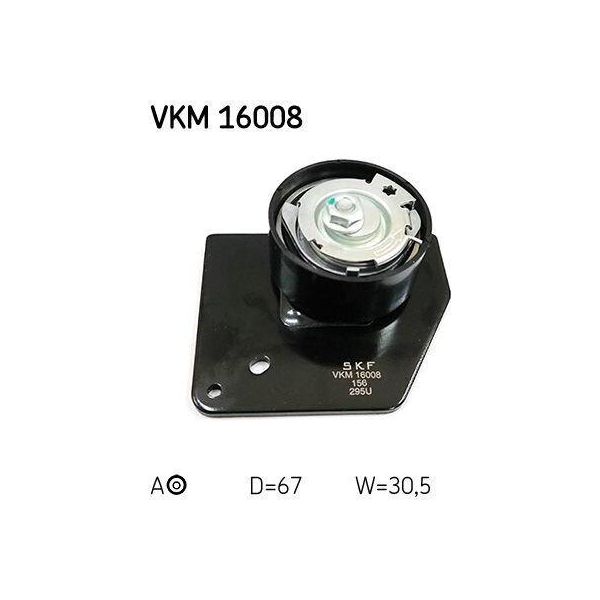 Skf Vkm 16008 - Oe 82 00 767 775 Puleggia Tenditore, Cinghia Di Distribuzione Per Scenic Iii, Megane Iii, Megane Cc, Grand Scenic Iii (Jz)-image