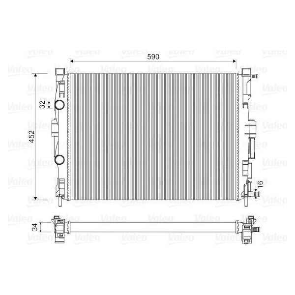 Valeo 732946 - Radiatore Oe 7711135784, Raffreddamento Motore Per Scenic Ii, Megane Ii, Grand Scenic Ii (Jm)-image
