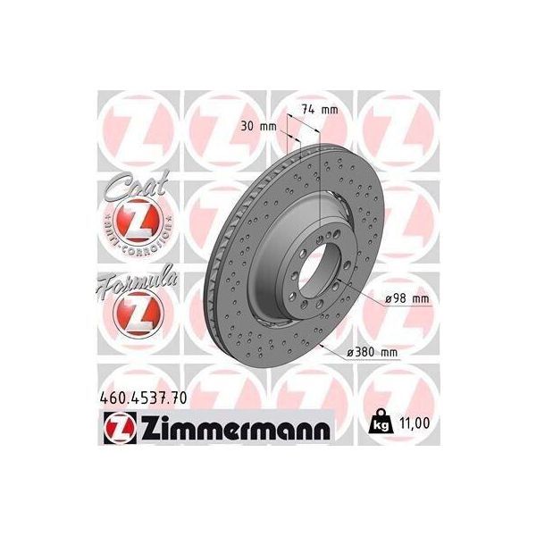 Zimmermann 460.4537.70 - Disco Freno Per 718 (982), 911 (991), 911 (992), Cayman (981)-image