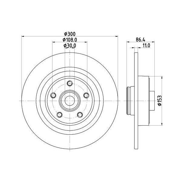Hella 8DD 355 123-321 - Oe 402021651R Disco Freno Per Espace Iv (Jk), Vel Satis (BJ0)-image