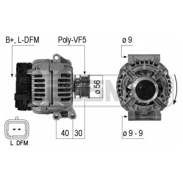 Era 210001A - Alternatore Oe 77 00 427 932 Per Clio Ii, Espace Iii (Je), Kangoo (Kc), Kangoo (Fc), Laguna I, Megane I, Megane Scenic, Scenic I, Thalia I (Lb), Thalia Ii (Lu)-image