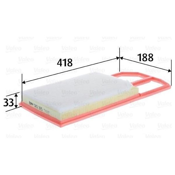 Valeo 585395 - Filtro Aria Oe 6K0129620C Per Cordoba (6K), Ibiza (6K), Inca (6K), Caddy Ii (9K), Polo (6N), Polo (6V)-image