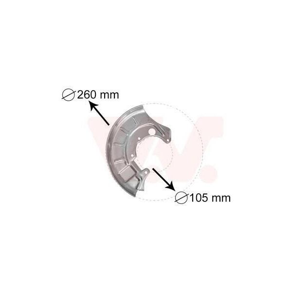Van Wezel 5812372 - Oe 191615312B Piastra Di Ancoraggio, Asse Anteriore Destro Per Cordoba (6K), Polo (6V), Polo (6N)-image