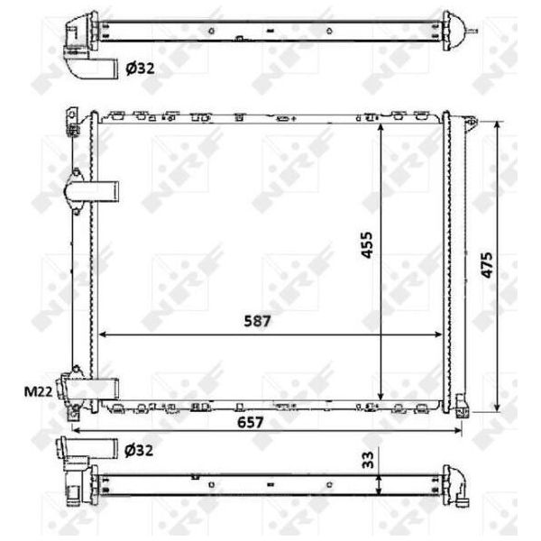 Nrf 58849 - Oe 7701035721 Radiatore, Raffreddamento Motore Per Safrane I (B54), Safrane Ii (B54)-image