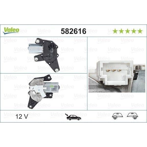 Valeo 582616 - Oe 8200311486 Motore Tergicristallo Posteriore Per Modus (F/JP0), Twingo Ii (CN0), Clio Iii, Clio Ii-image