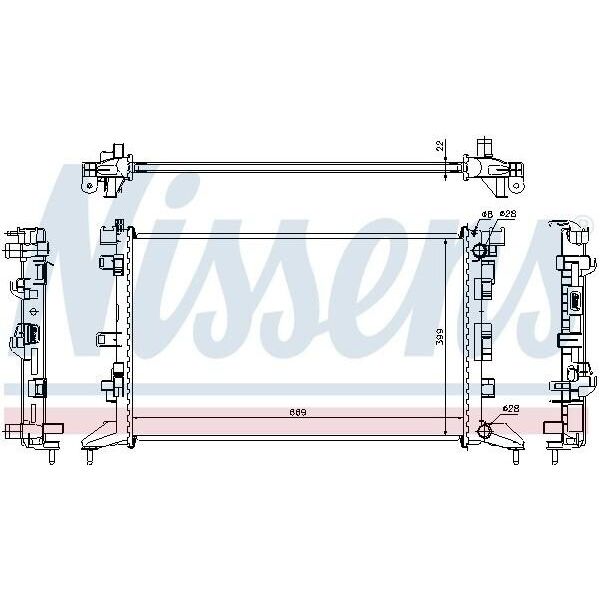 Nissens 637602 - Oe 21 41 000 01R Radiatore, Raffreddamento Motore Per Laguna Iii, Latitude (L70)-image