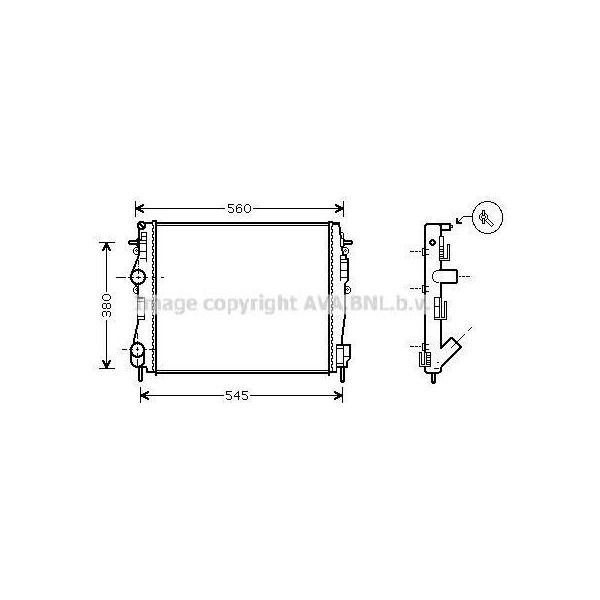 Prasco RT2309 - Oe 2140000QA2 Radiatore, Raffreddamento Motore Per Kangoo (Kc), Kangoo (Fc)-image