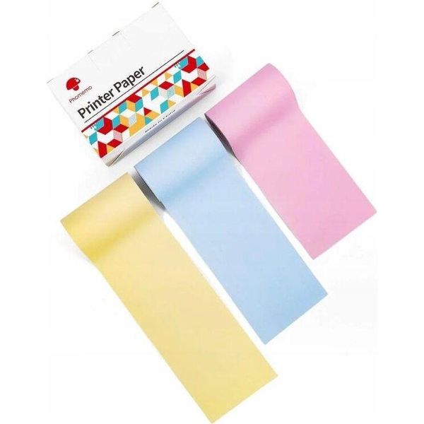 Cartuccia Carta Colore 3X 53 Mm In Rotolo Per Phomemo T02 / M02 Pro / M02X / Q12-RMYPB-image