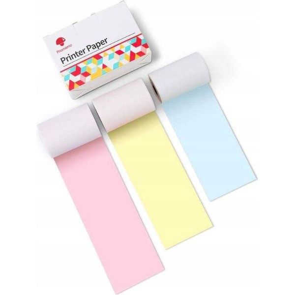 Carta Colore Ricarica 3X Rotolo 53Mm Per Phomemo T02 M02 Pro M03 M04S / Q22-RMYPB-image