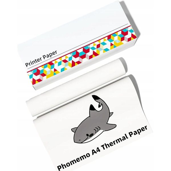 Carta Termica Inserto 2 Rotoli Lettera 216 Mm Per Phomemo M832 / Q22-RMSG10-LTRM8-image