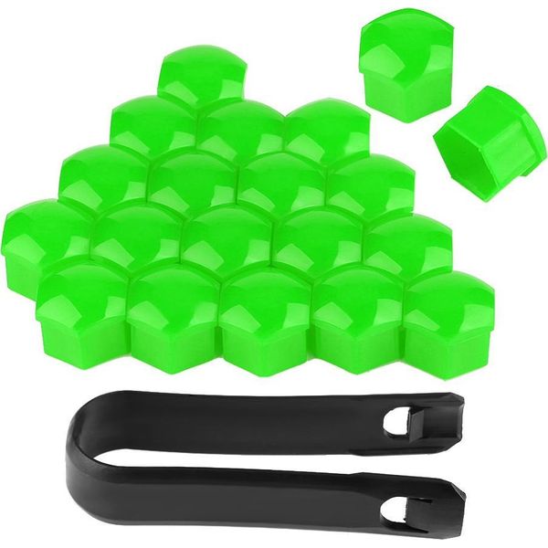 20Pcs 17Mm Dado Ruota Auto Mozzo Protezione Disco Antifurto Coperchio Verde-image