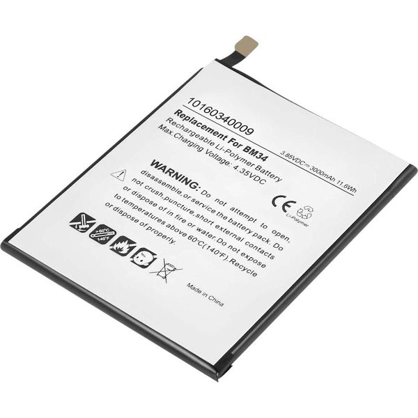 Avizar, Batteria Xiaomi Mi Note Pro Li-Polymer 3,85V 3000Mah, Bianco/Nero-image