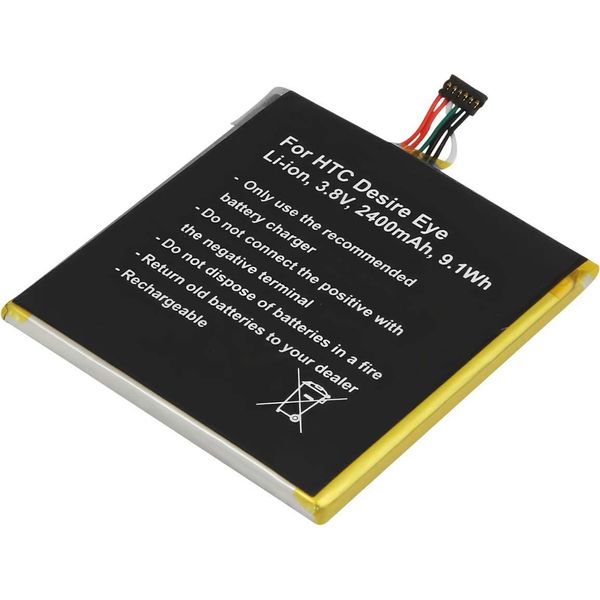 Avizar, Batteria Agli Ioni Di Litio Htc Desire Eye 3,8V 2400Mah Compatibile, Grigio-image