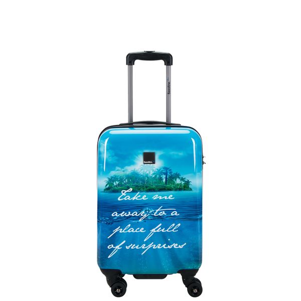Koffer Saxoline "Island", Gr. B/H/T: 34Cm X 55Cm X 21Cm, Blau (Blau, Mehrfarbig), Polyester, Koffer, Mit Praktischen Tragegriffen-image