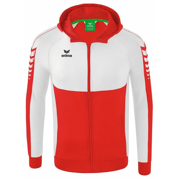 Erima Six Wings - Giacca Da Allenamento Con Cappuccio Da Bambino - Rosso / Bianco-image