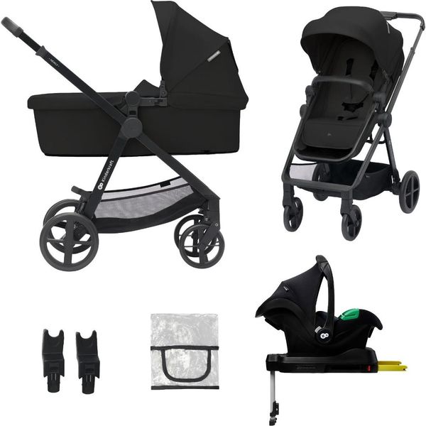 Kinderkraft 4In1 Nuovo Passeggino Classico Combinato Nero + Visone Pro-image