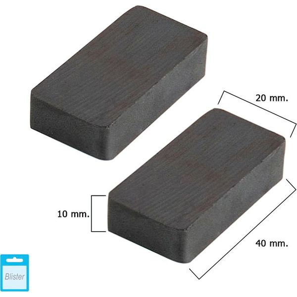 Magnete Rettangolare In Ferrite Wolfpack 40X20X10 Mm. (Blister 2 Pezzi)-image