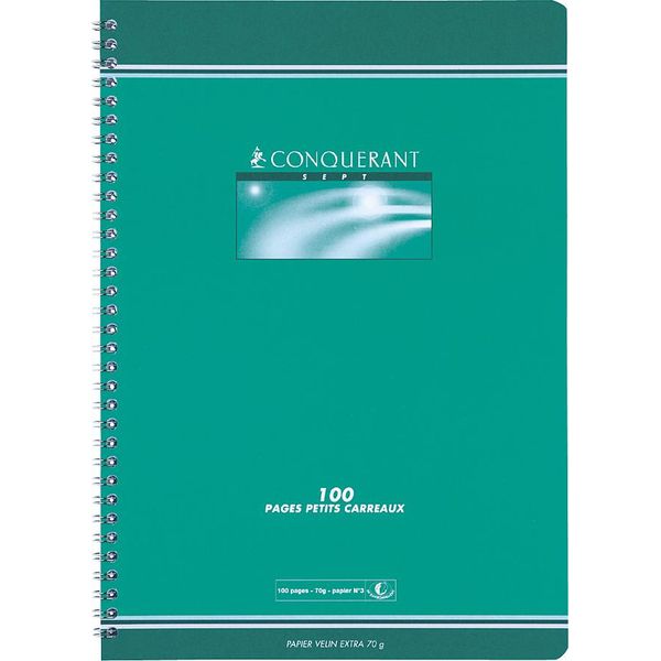 Conquerant Sept Spiralbuch, Din A4, Kariert, 50 Blatt-image
