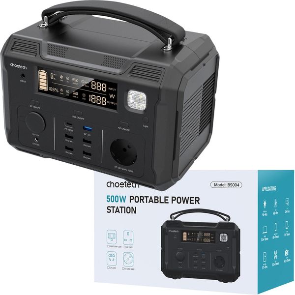 Choetech Powerbank Portatile 484Wh 500W Nero (Bs004)-image