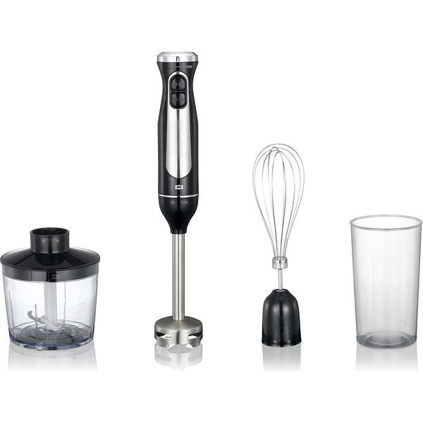 Set Frullatore A Immersione Da 600 W Con Tritatutto, Frusta, Nero-image