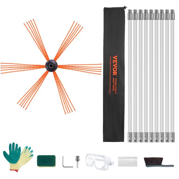 Vevor Spazzola Per Stufe 9 M Spazzole Per Camini Incl. 9 Aste Spazzola Per Camini Scopa Per Camini Scopa Per Camini In Nylon Scopa Per Camini Scopa Per Stufe Spazzola Per Stufe Pulisci Fuliggine Spazzola Per Stufe Per Camini-image