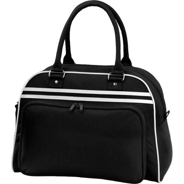 Bagbase - Borsa Da Bowling, Retrò PC6174 (Taglia Unica) (Nero/Bianco)-image